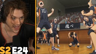 KARASUNO VS AOBA JOHSAI FINAL POINT  Haikyu Season 2 Episode 24 Reaction [upl. by Dorothi]