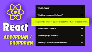 Build a React Accordion Menu  React JS Dropdown Component Tutorial [upl. by Annawyt]