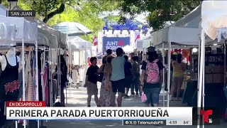 Junte boricua celebran Primera Parada Puertorriqueña en San Juan [upl. by Aisayt]