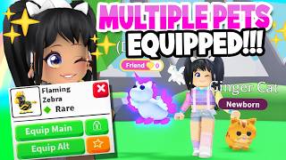 HOW TO EQUIP MULTIPLE PETS UPDATE in Adopt Me roblox [upl. by Siravart]