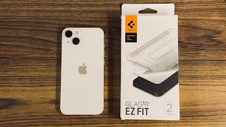 Spigen GLAStR EZ FIT Tempered Glass for iPhone 13Pro  Unboxing  Installation Process [upl. by Cleti598]