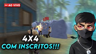 🔥 FREE FIRE  AO VIVO 🔥 JOGANDO SALA 4X4 COM INSCRITOS 🔥 [upl. by Summer]