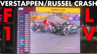 F1 LV  VER RUS CRASH LIVE VERSTAPPEN RUSSEL COLLISON FORMULA 1 [upl. by Ttevy663]