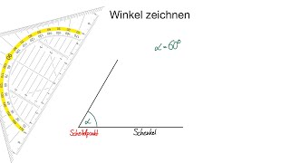 Winkel mit dem Geodreieck zeichnen [upl. by Zeph]