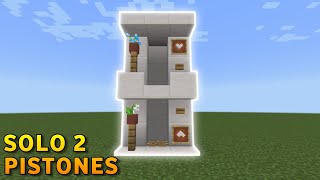 Como hacer un Ascensor en Minecraft facilmente  🔥 Ascensor solo 2 Pistones en Minecraft Bedrock [upl. by Leighland]