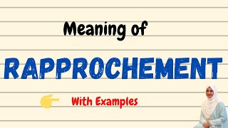 Daily vocabulary  Rapprochement Meaning  Vocabgram [upl. by Mccarty]