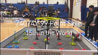 74074Y 99 Point Skills  VEX High Stakes [upl. by Adnaloy]