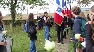 Somme  les élèves du collège de Moreuilet leurs correspondants allemands se recueillent à Morisel [upl. by Yereffej]