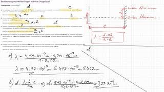 LEIFIphysik Aufgabenlösung  Bestimmung von Wellenlängen mit dem Doppelspalt [upl. by Ttocserp412]