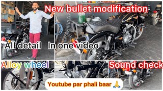 New 2023 Bullet 350 modification with alloy wheel amp sound 🤩all ￼Daut clear🙏❤️bullet royalenfield [upl. by Etnemelc988]