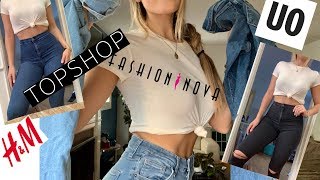 THE BEST JEANS TRY ON HAUL FASHION NOVATOP SHOPHampM AND MORE [upl. by Kellda]