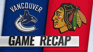 Horvats OT winner lifts Canucks past Blackhawks [upl. by Ire]