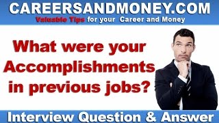 What were your accomplishments in previous jobs  Job Interview Question and Answer [upl. by Madison]