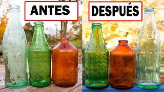 RESTAURAR BOTELLAS ANTIGUAS de VIDRIO 🍾 Paso a Paso [upl. by Viridissa871]