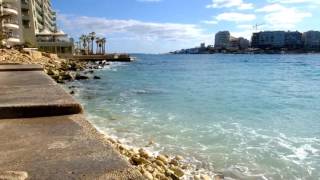 St Julians Bay at Hotel Cavalieri in Malta [upl. by Trenna678]