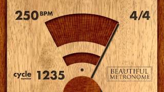 250 BPM 44 Wood Metronome HD [upl. by Nauquf]