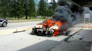 Ferrari Enzo burns in Okanagan Falls BC [upl. by Tobiah]