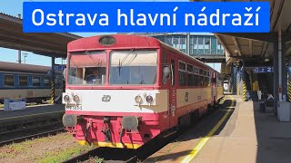 Ostrava hlavní nádraží  vlaky a hlášení [upl. by Atilem385]