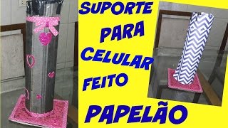 DIY  Suporte caseiro para celular ou tablet feito de papelão [upl. by Nyra]