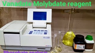 Preparation of molybdovanadate reagent  UV spectrophotometer method for phosphate analysis  P2O5 [upl. by Xed]