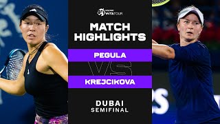 Jessica Pegula vs Barbora Krejcikova  2023 Dubai Semifinal  WTA Match Highlights [upl. by Ennyleuqcaj]