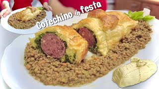 COTECHINO IN FESTA della Fortuna 🍀 🎄Cotechino in crosta con Sfoglia e Patate [upl. by Neelya]