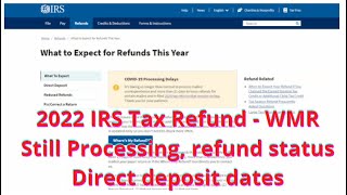 How to track my tax refund 2022  IRS2Go App WMR Direct deposit [upl. by Sil]