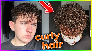 COMMENT AVOIR DES CHEVEUX BOUCLÉS  CURLY HAIR   Permanente cheveux homme [upl. by Artemahs]