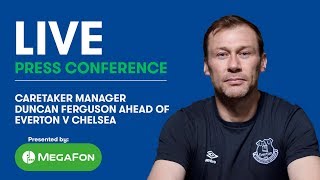 LIVE DUNCAN FERGUSONS PRESS CONFERENCE EVERTON V CHELSEA [upl. by Nnayelsel71]