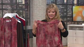 Susan Graver Printed Sheer Chiffon Vest and Liquid Knit Top Set on QVC [upl. by Kara962]