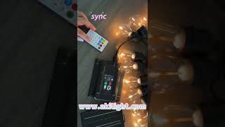 solar meteor shower bulb string lights remote control patiolights solarstringlights [upl. by Dadelos409]