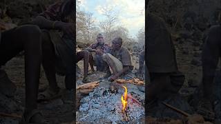 Seasoned Baboon Meat BBQ With Hadza In The Eveningshortsfeed hadzabetribe [upl. by Oremo55]