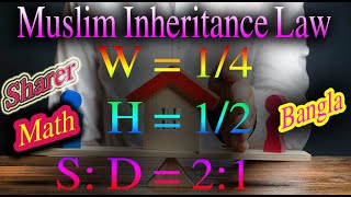 Muslim Law of Inheritance in Bangla  Muslim Property Law 1961  Muslim Law of Inheritance math [upl. by Oilerua302]