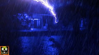 Thunderstorm Sounds and Rain on Street with Strong Thunder Rumble and Lightning Ambience to Sleep [upl. by Bathsheba]