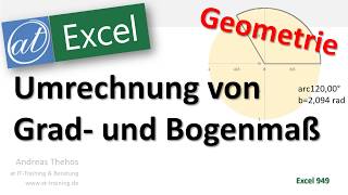 Umrechnung von Bogenmaß und Gradmaß in Excel [upl. by Sopher]