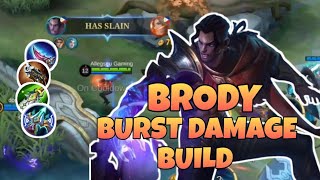 BRODY BURST DAMAGE BUILD  Best Build 2024  MLBB  ALLEGSEU GAMING [upl. by Crosby293]