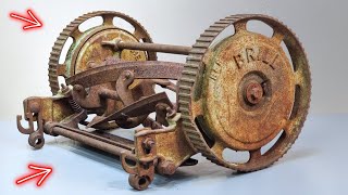 105 Years Old Push Reel Mower Restoration  Why Did People Stop Using These [upl. by Edmead]