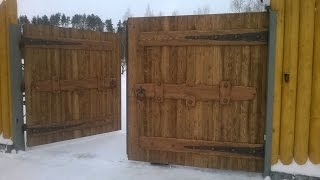 DIY wooden gate ideasсупер деревянные ворота под старину [upl. by Yacov31]