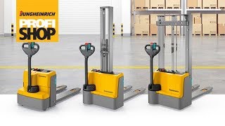 Jungheinrich Electric Pallet Trucks and Stackers [upl. by Dnomzed]