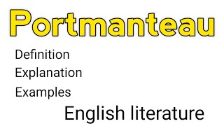 Portmanteau  What is portmanteau  Portmanteau in literature [upl. by Hcone]