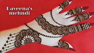 Simple Henna jewellery design for hand new 2022 mehndi design for beginners raveenas mehandi [upl. by Eldorado247]