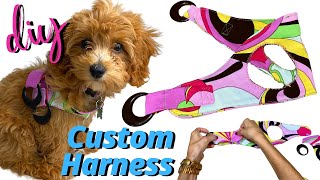 DIY CUSTOM DOG HARNESS TUTORIAL [upl. by Glanti]