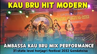 Kau bru hit modern Ambassa performance  hojagri 1st night 31 state level horjagri festival [upl. by Annekim]