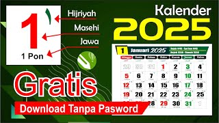 KALENDER 2025  Kalender 2025 lengkap dengan Libur nasional Hijriyah Jawa  Template Download CDR [upl. by Tobias]