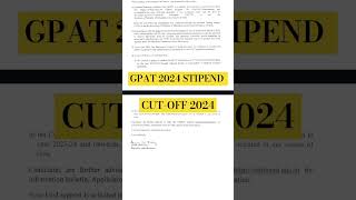 GPAT 2024  CUTOFF  STIPEND  PCI  NBEMS  GPAT QUALIFIED STIPEND GPAT EXAM 2024 CUTOFF M PHARM [upl. by Smalley770]