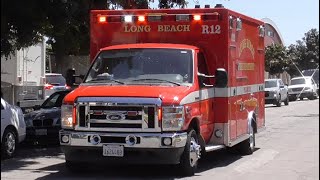 Long Beach Fire Dept Rescue 12 Transporting [upl. by Wixted]