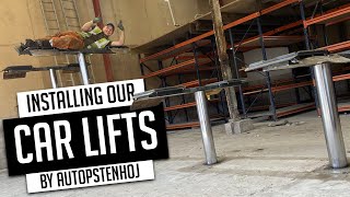 INSTALLING OUR NEW AUTOPSTENHOJ CAR LIFTS [upl. by Culver545]