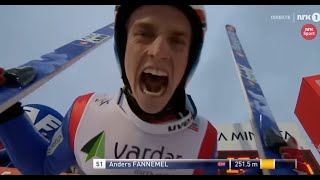 World Record in Vikersund 2015  2515 meter jump by Anders Fannemel NOR [upl. by Eimaj]