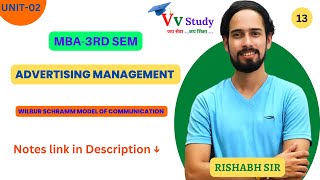 wilbur schramm model of communication  advertising management  unit 2  3rd SEM  MBA VvStudy [upl. by Eednak]