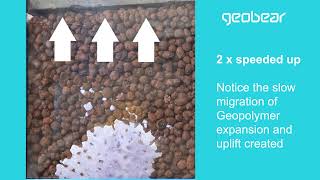 Geopolymer injection of material into a tank to illustrate lift for slabs [upl. by Gladis]